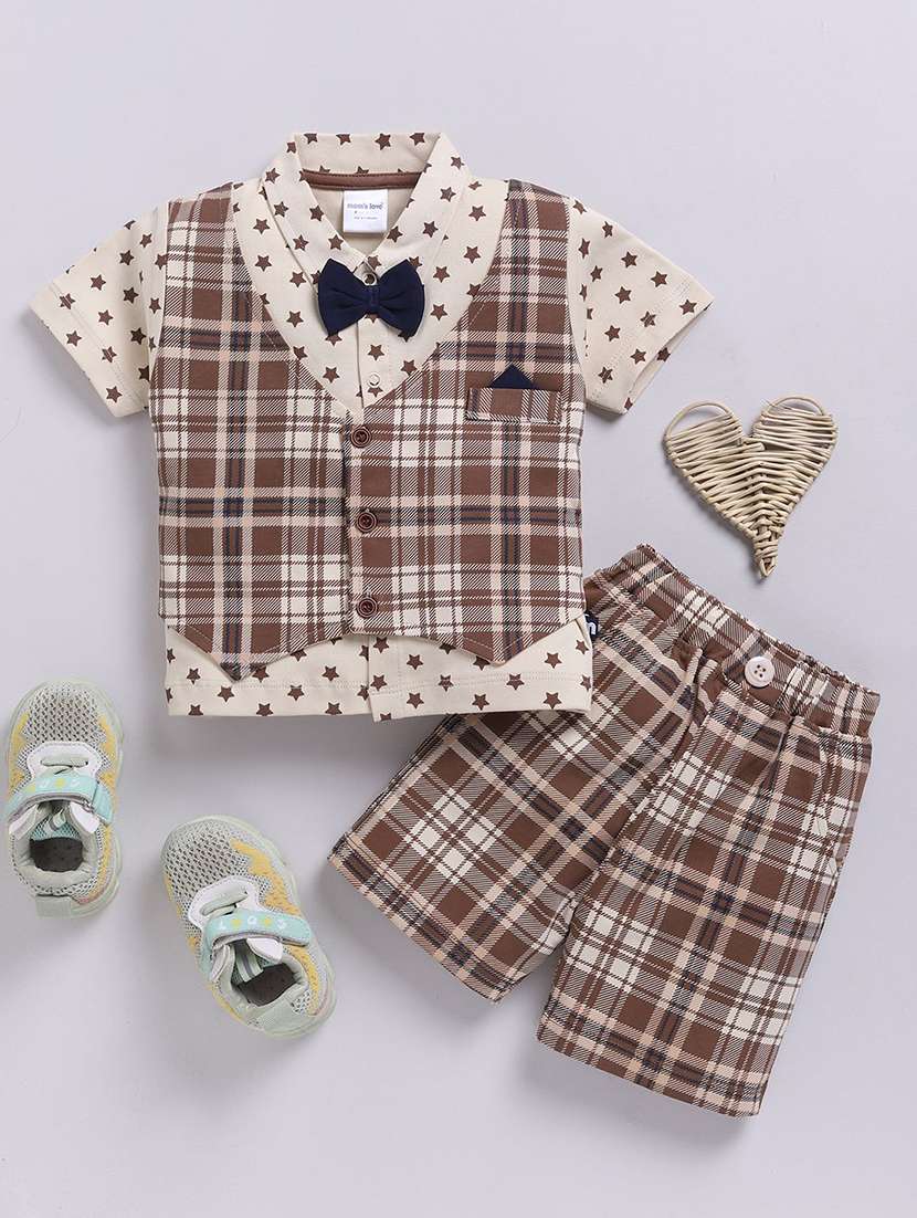 boys checkered shorts co-ord set