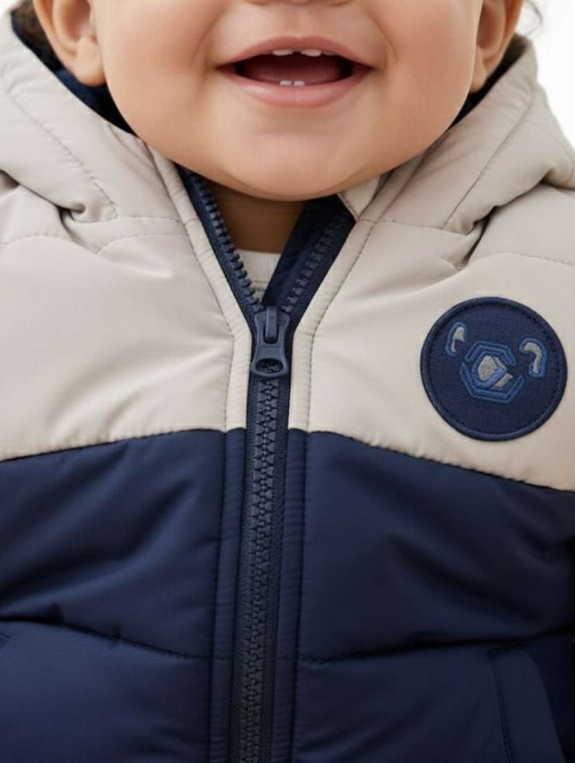 boys color blocked hooded quilted jacket - 22277405 -  Standard Image - 2