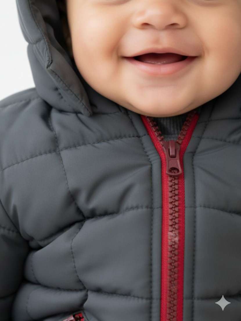 boys solid long sleeve hooded quilted jacket - 22277406 -  Standard Image - 2