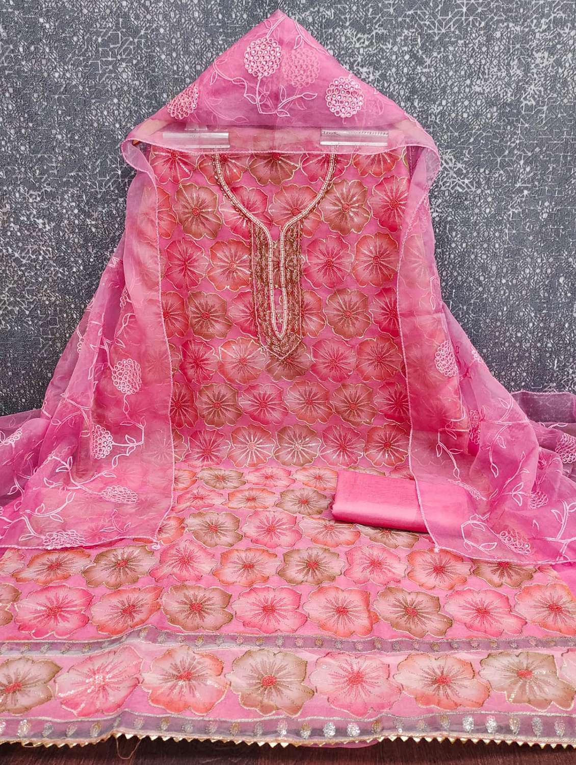 women floral embroidered unstitched suit set - 22277444 -  Standard Image - 2