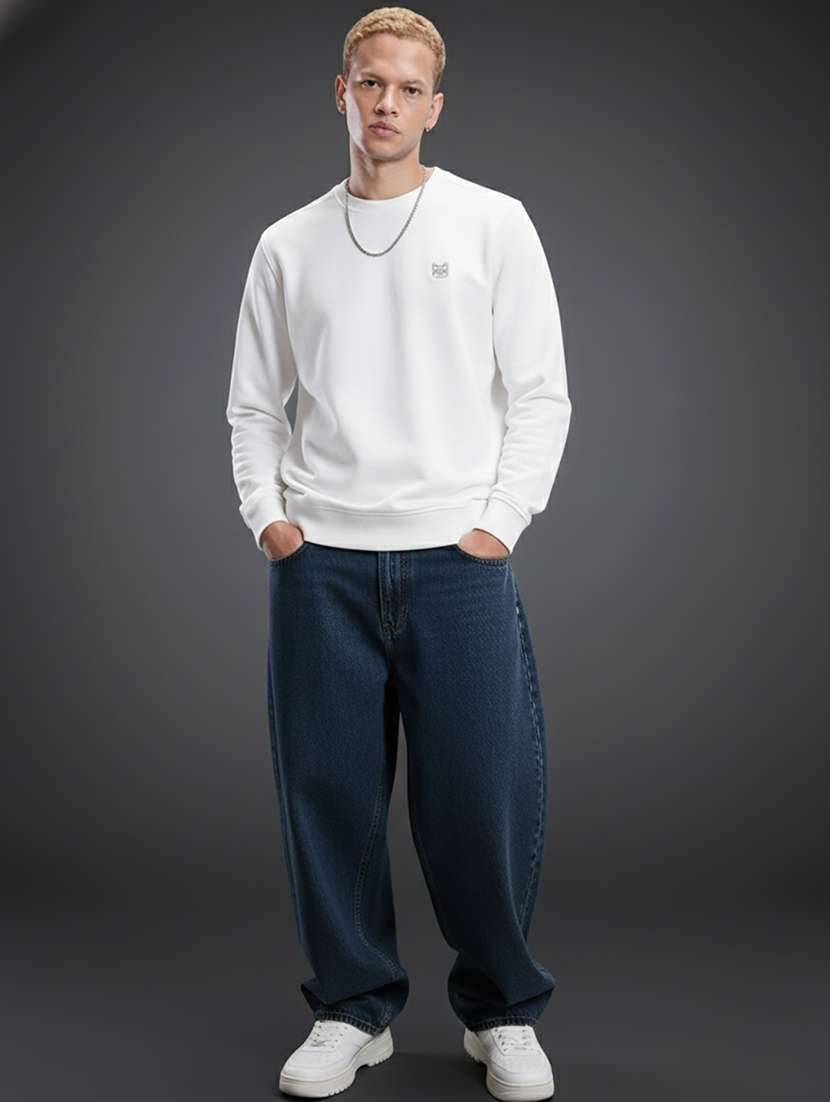 men solid long sleeve sweatshirt - 22277455 -  Standard Image - 2