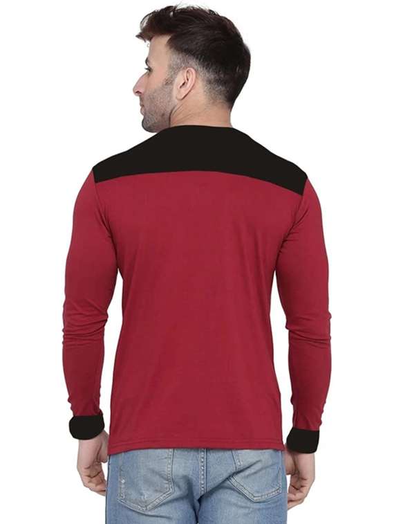 men color blocked long sleeve slim fit t-shirt - 22277488 -  Standard Image - 2