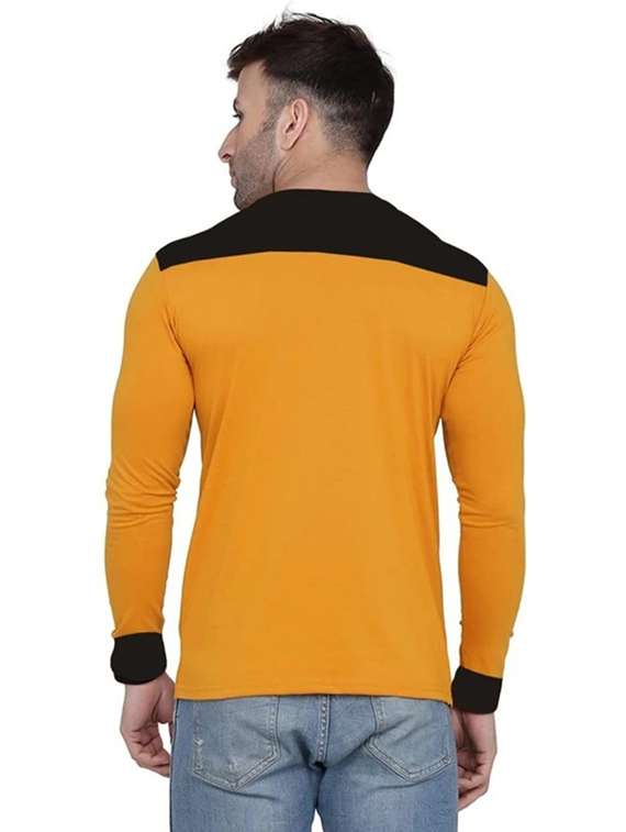 men color blocked long sleeve slim fit t-shirt - 22277492 -  Standard Image - 2