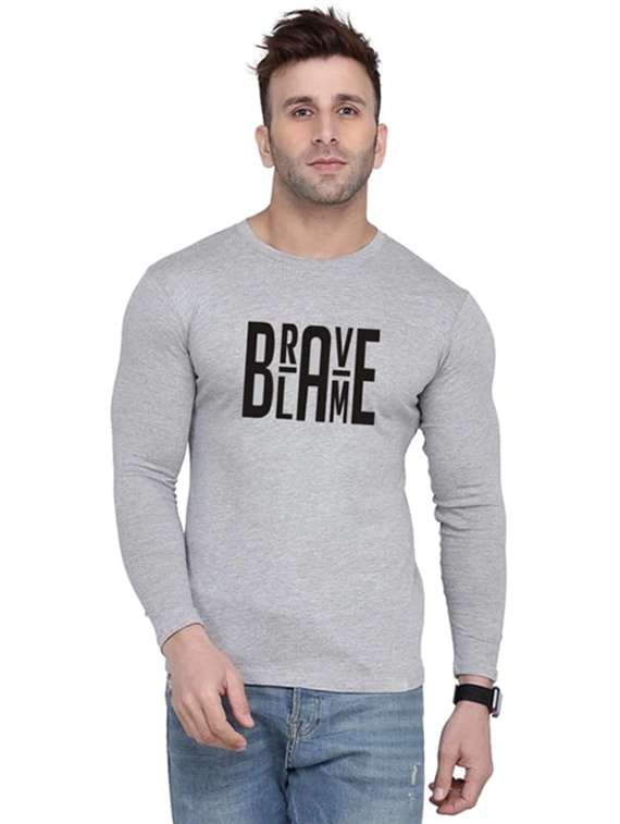 men printed long sleeve slim fit t-shirt
