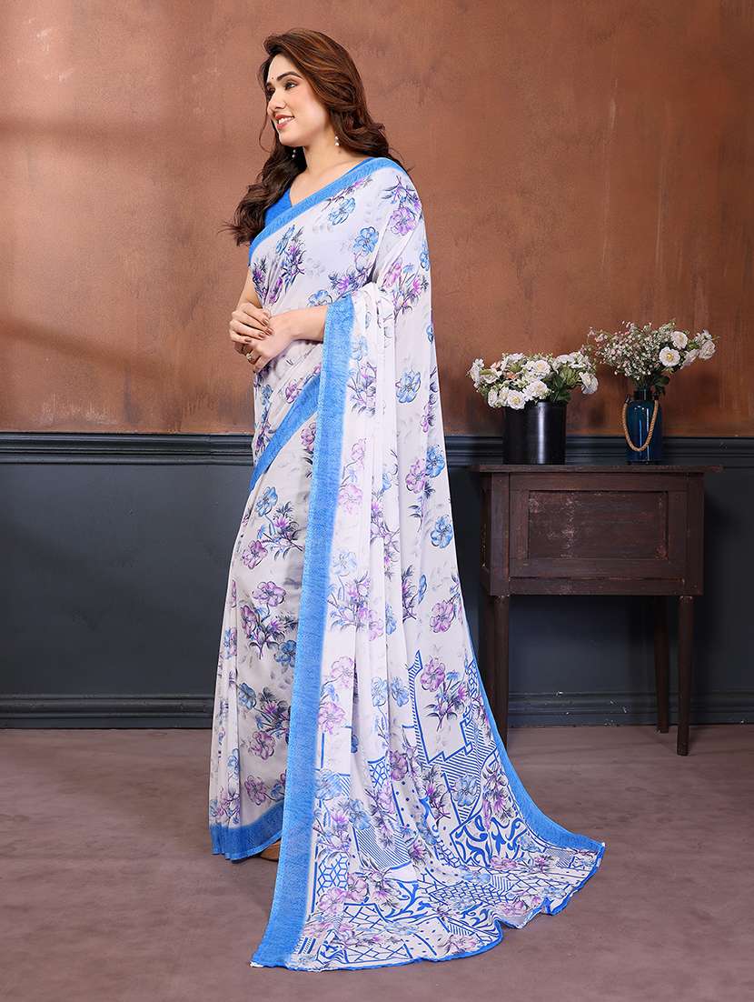 women printed casual wear saree with blouse - 22277525 -  Standard Image - 2