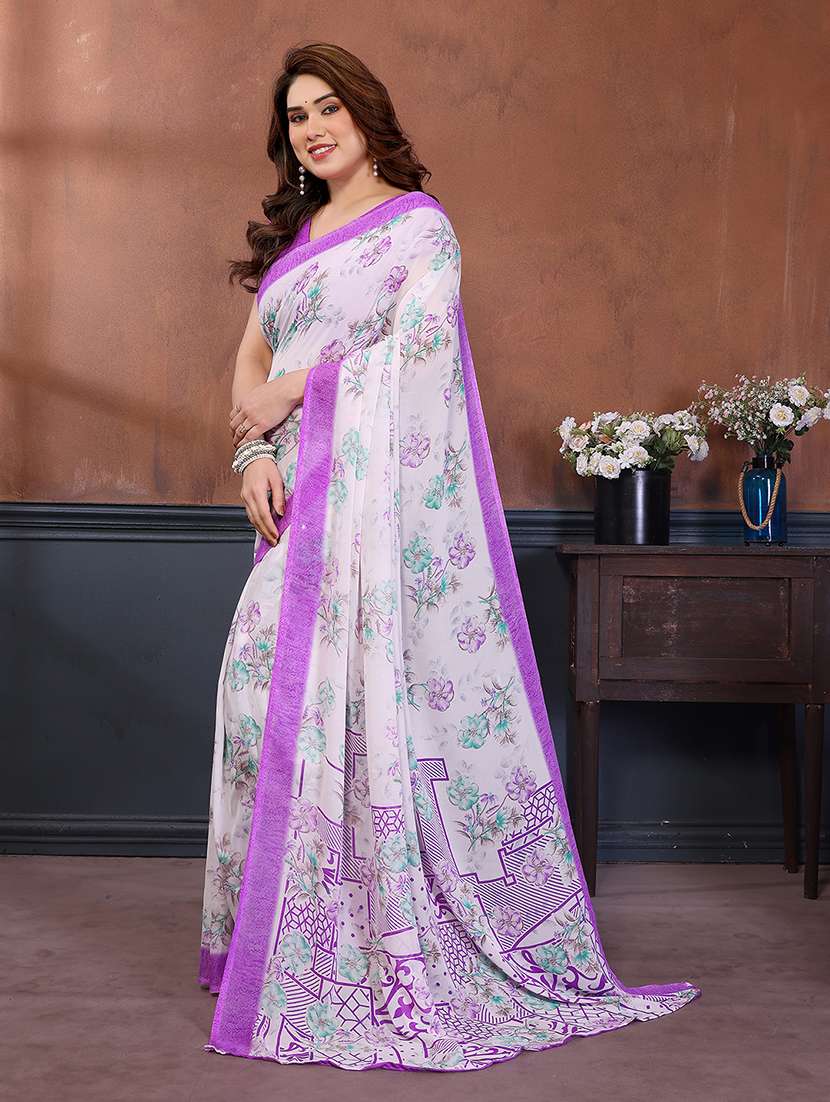 women printed casual wear saree with blouse - 22277528 -  Standard Image - 2