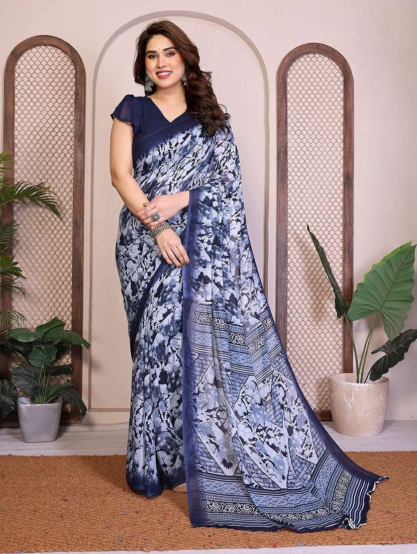 women printed casual wear saree with blouse - 22277541 -  Standard Image - 2