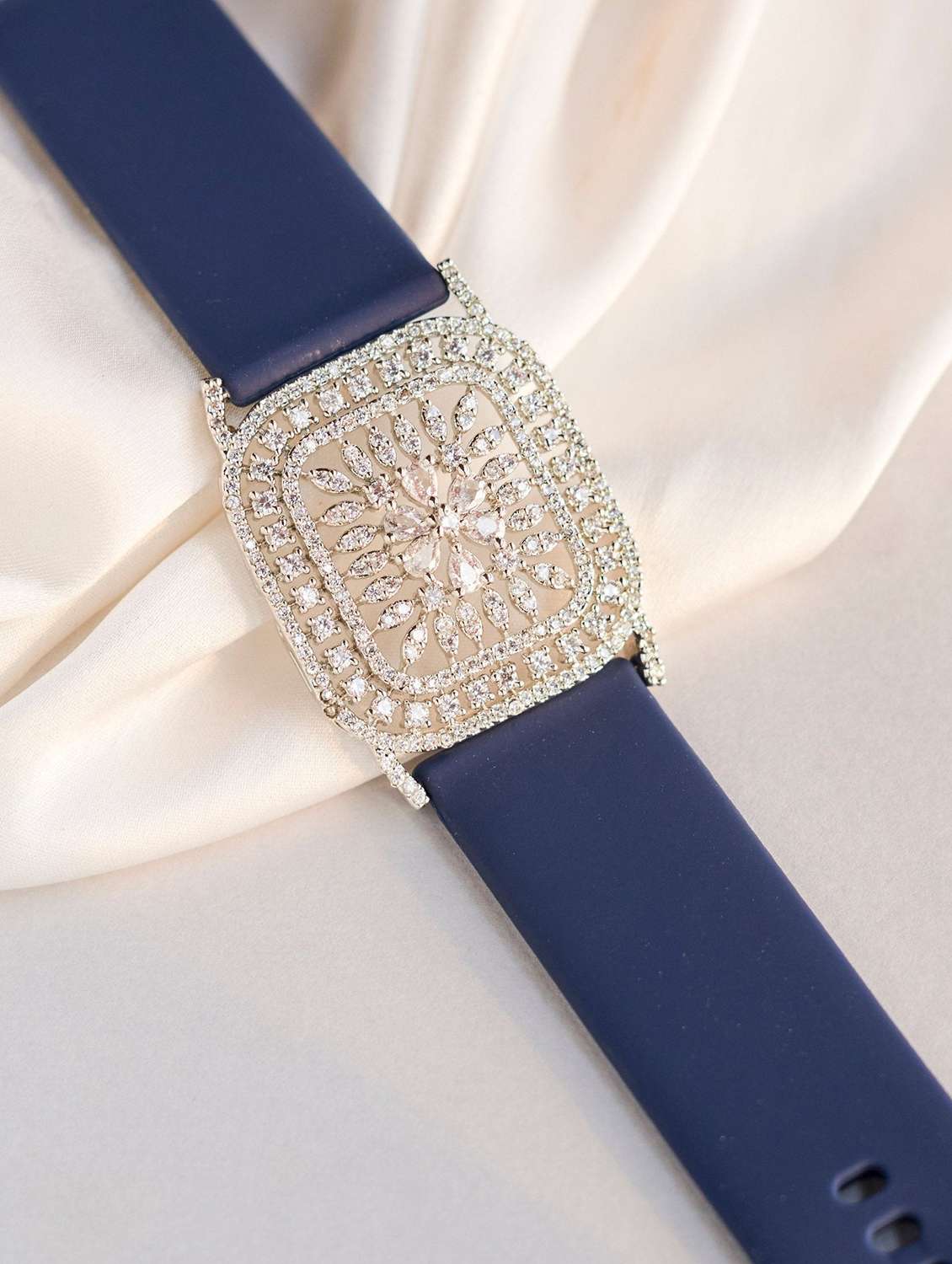 artificial stones studded antique wraparound bracelet