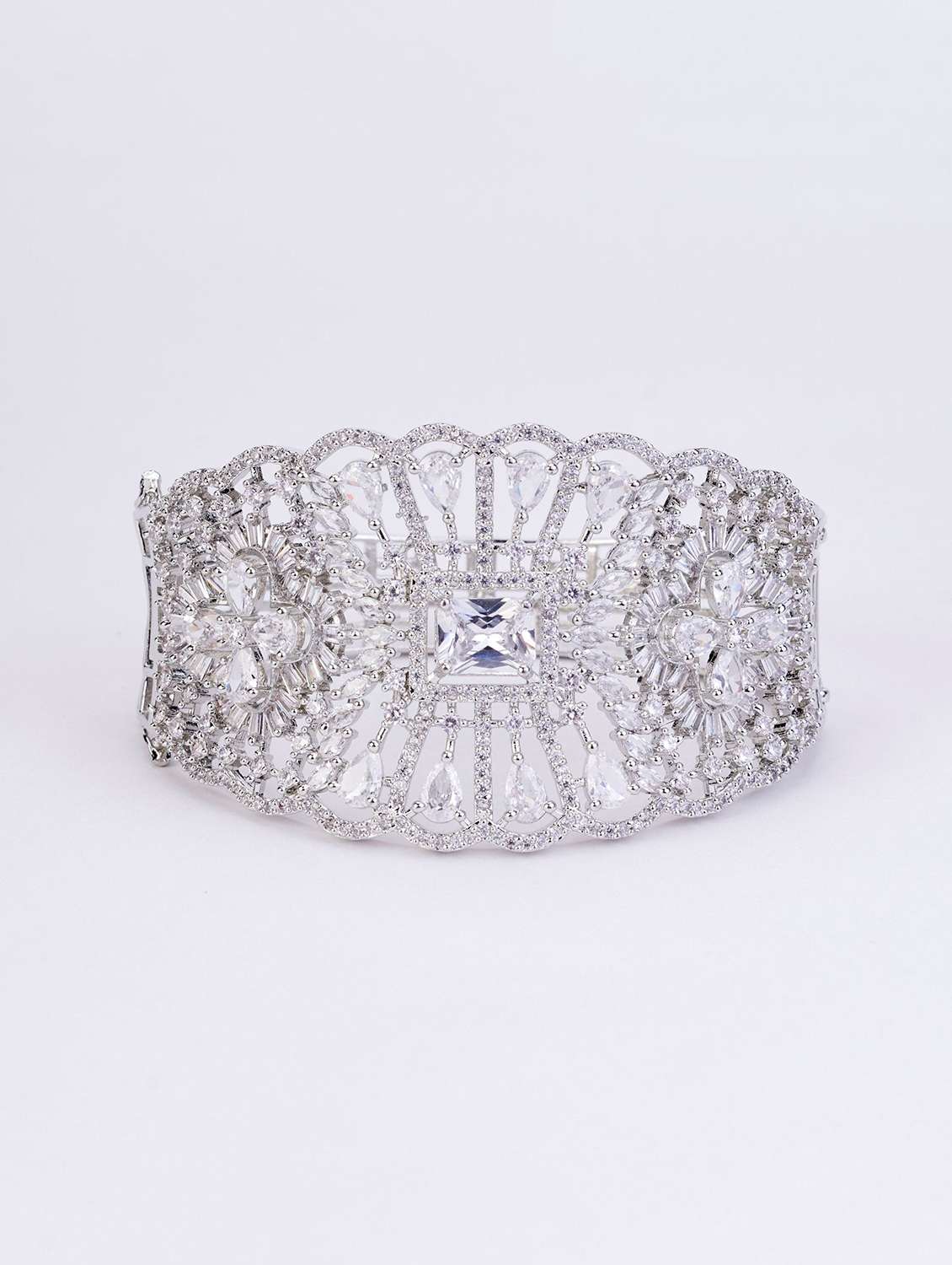 Opal Touch Silver Plated Ad White American Diamond Bracelet - 22277873 -  Standard Image - 2