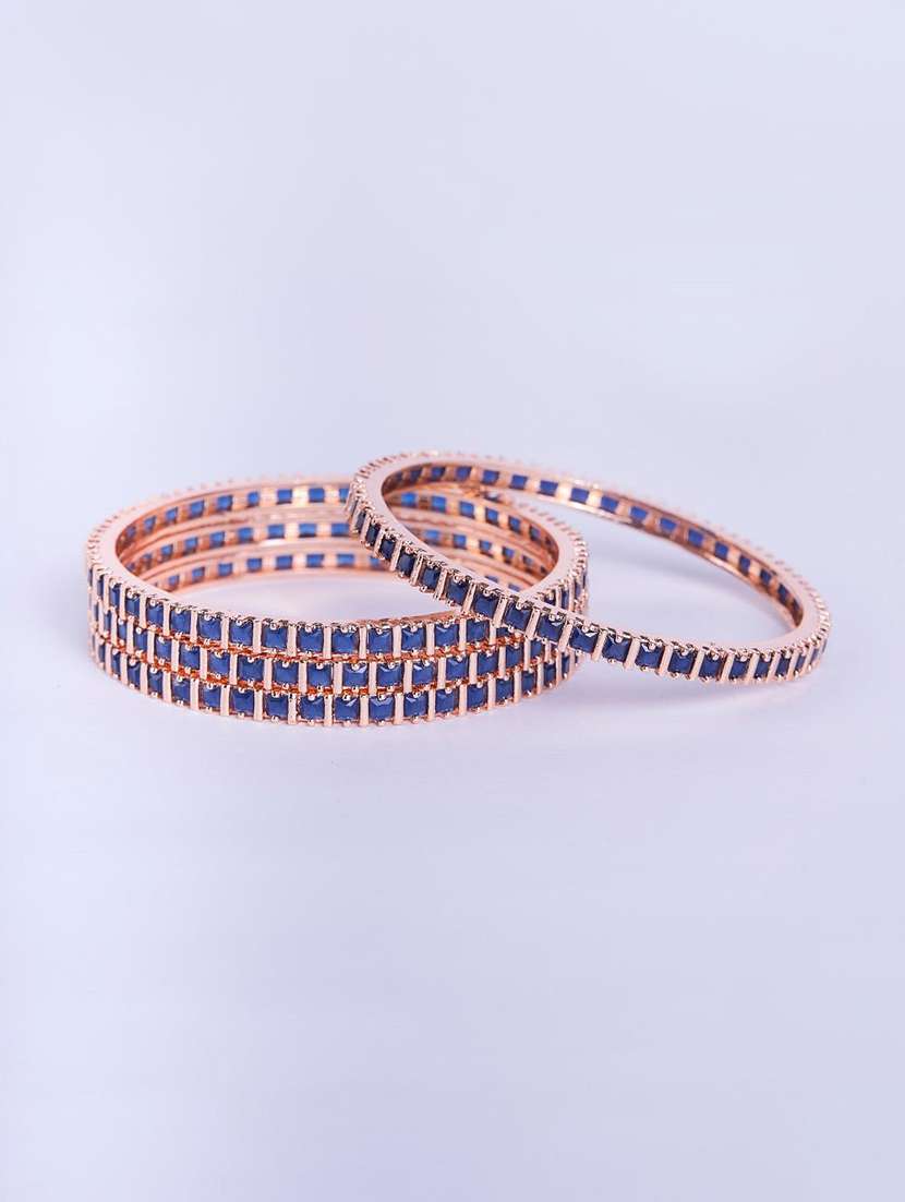 women blue brass bangles - 22278100 -  Standard Image - 2