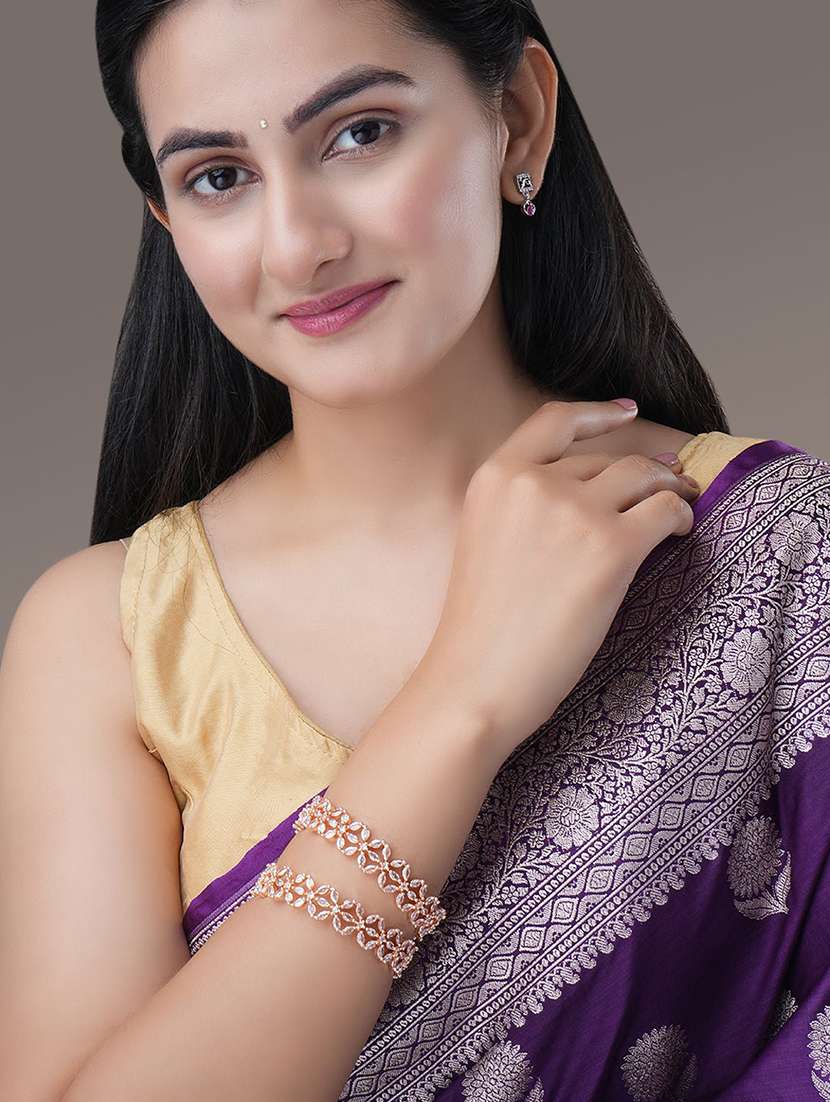 star rose gold plated bangles (pack of 2) - 22278186 -  Standard Image - 2