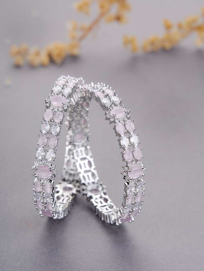 women pink brass bangle