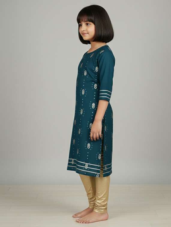 women printed three quarter sleeve kurta - 22278323 -  Standard Image - 2