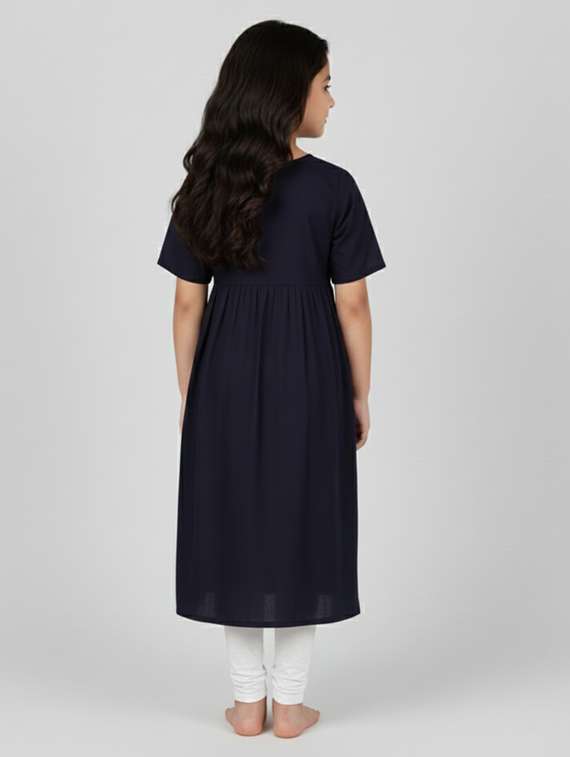 women embroidered short sleeve a-line kurta - 22278329 -  Standard Image - 2