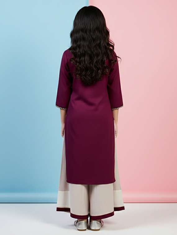 women three quarter sleeve kurta - 22278380 -  Standard Image - 2