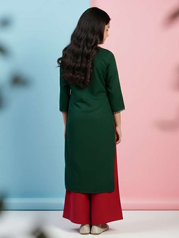 women three quarter sleeve kurta - 22278382 -  Standard Image - 2