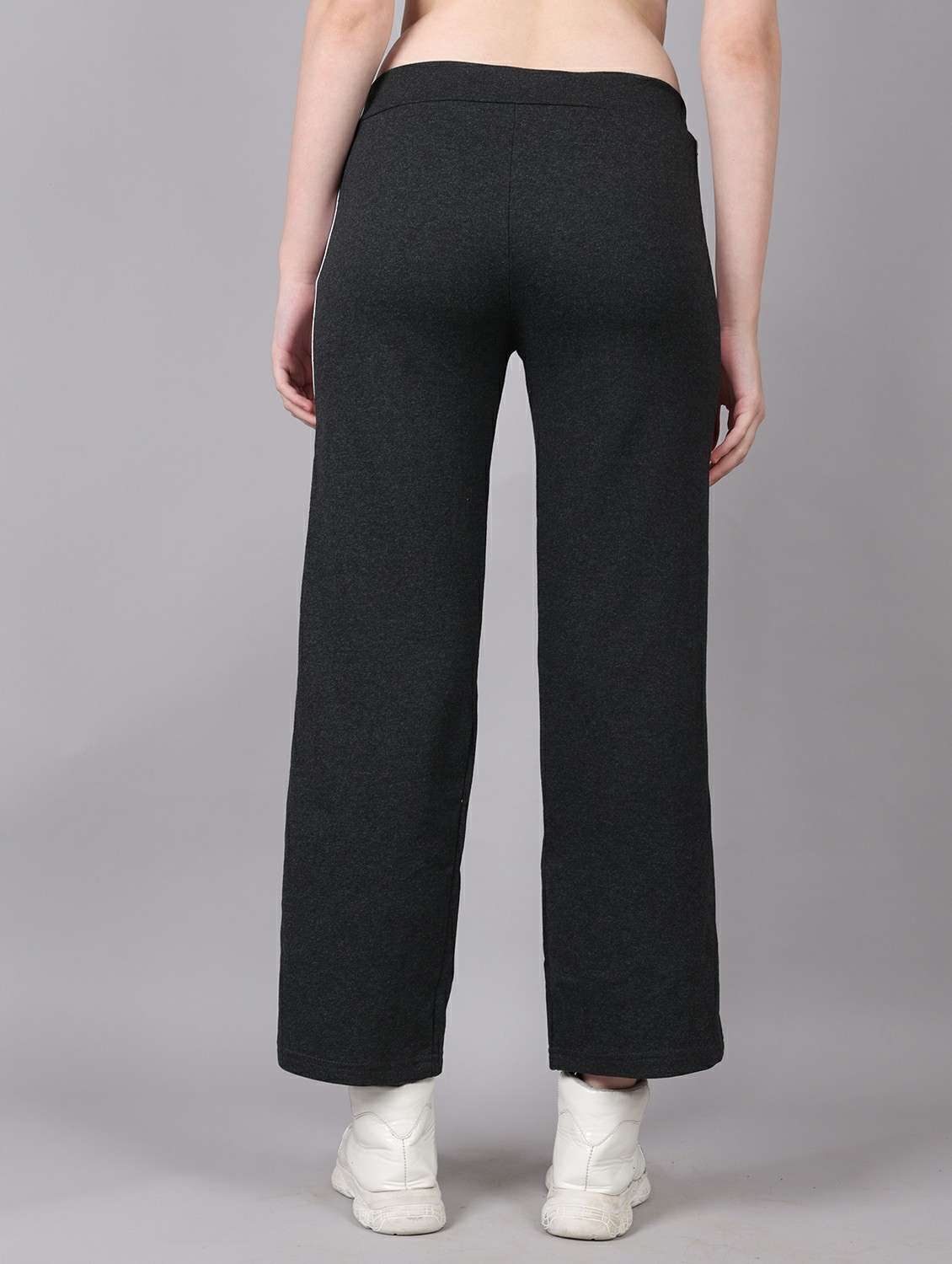women solid mid rise track pant - 22278417 -  Standard Image - 2