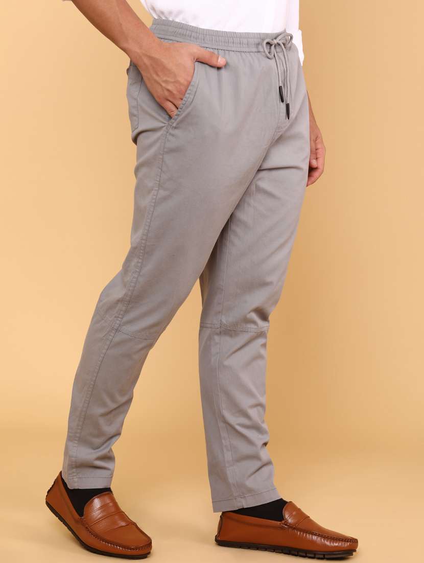men solid mid rise regular fit  flat front trouser - 22278458 -  Standard Image - 2