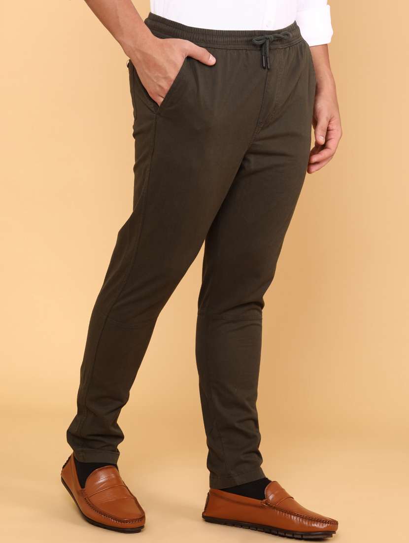 men solid mid rise regular fit  flat front trouser - 22278459 -  Standard Image - 2