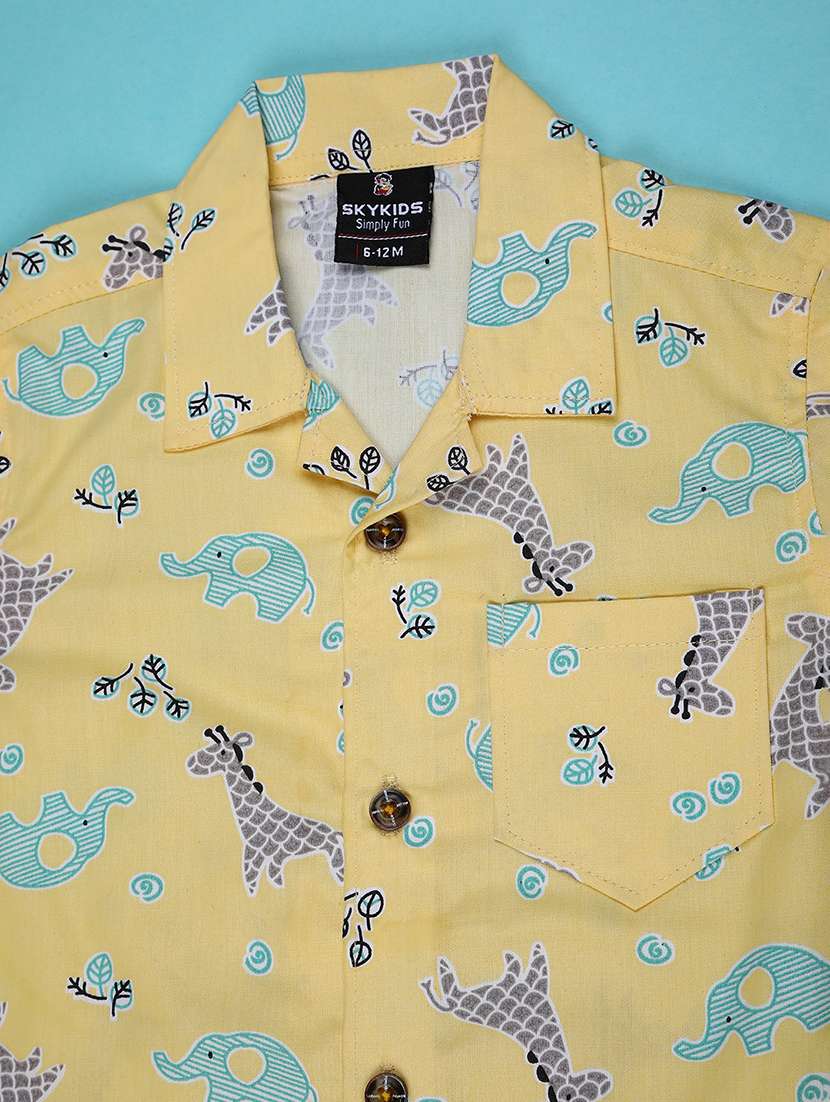 boys printed collared short sleeve shirt - 22278515 -  Standard Image - 2
