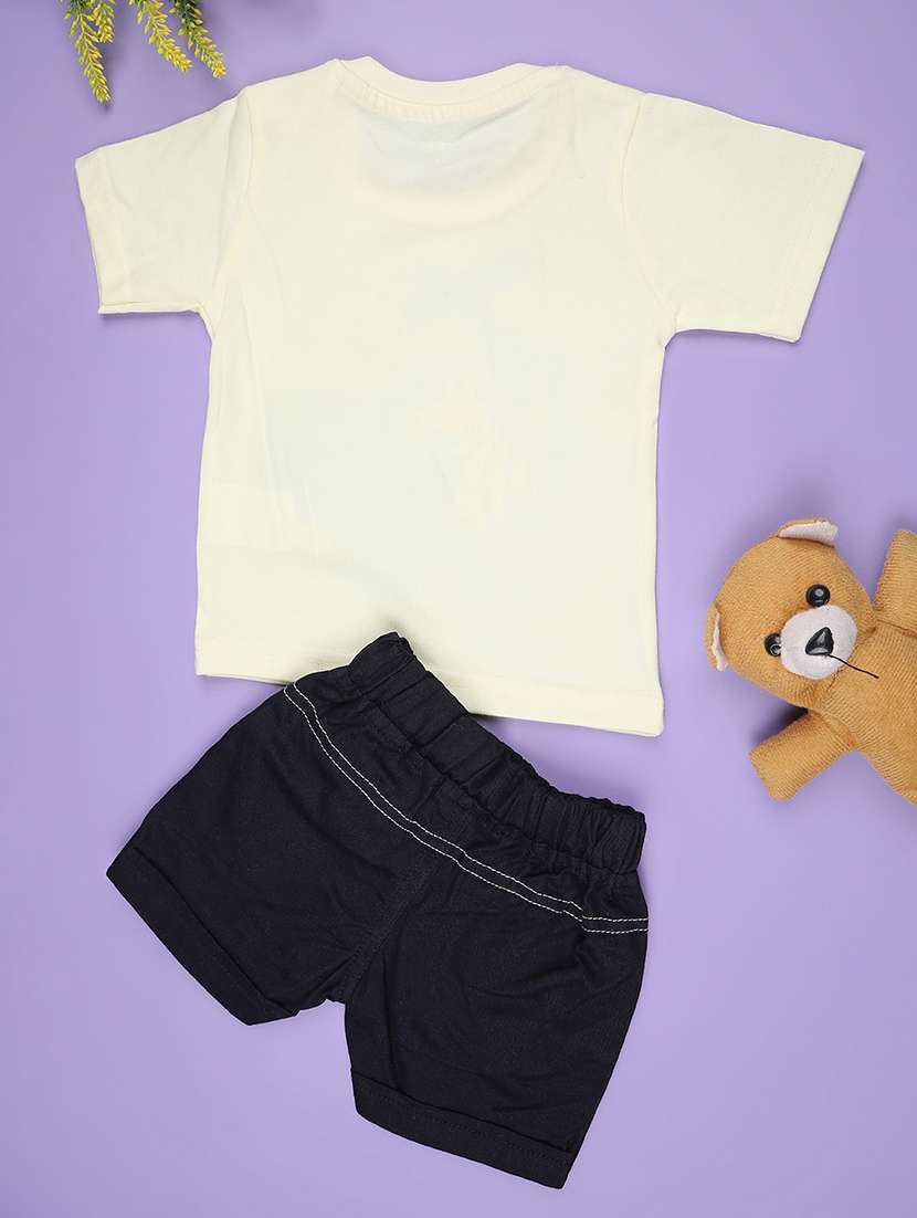 boys cream cotton combo infant twin set - 22278525 -  Standard Image - 2
