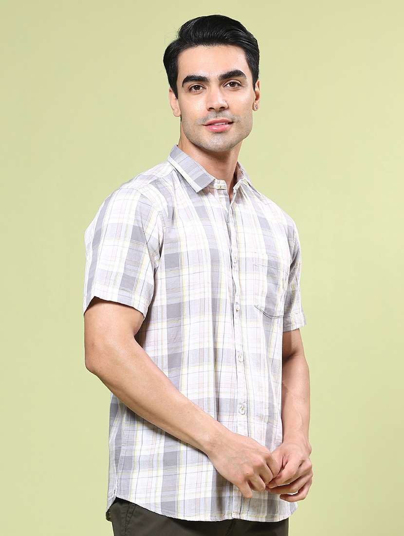 men checkered short sleeve regular fit casual shirt - 22278747 -  Standard Image - 2