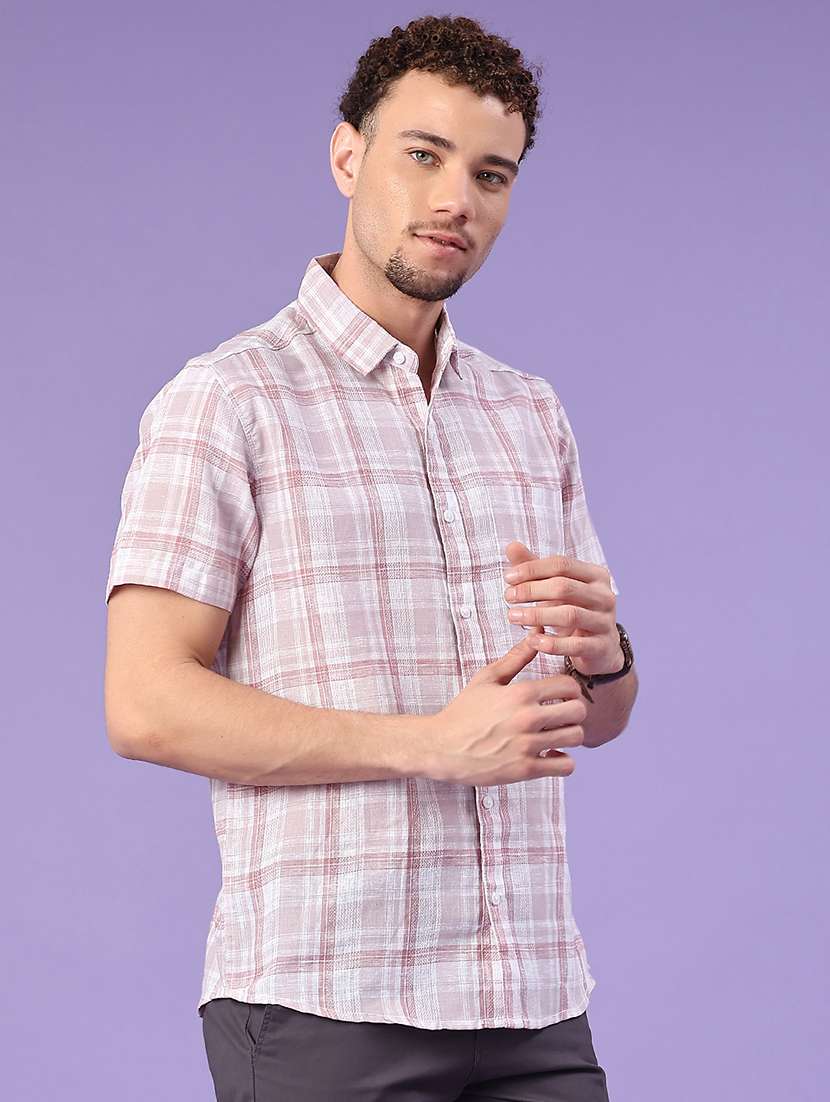men checkered short sleeve regular fit casual shirt - 22278759 -  Standard Image - 2