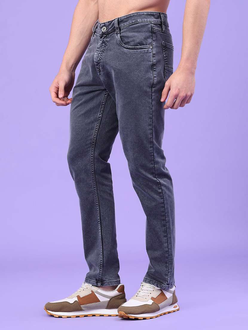 Men Plain Mid Rise Full Length Jeans - 22278821 -  Standard Image - 2