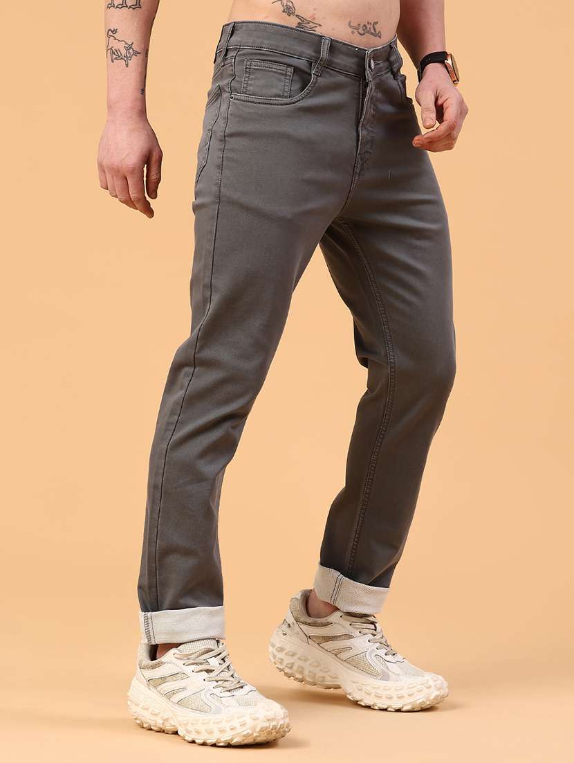 men plain mid rise full length tapered jeans - 22278824 -  Standard Image - 2