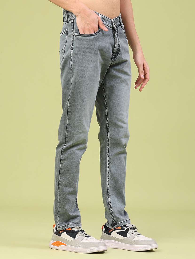 men washed mid rise full length straight fit jeans - 22278831 -  Standard Image - 2