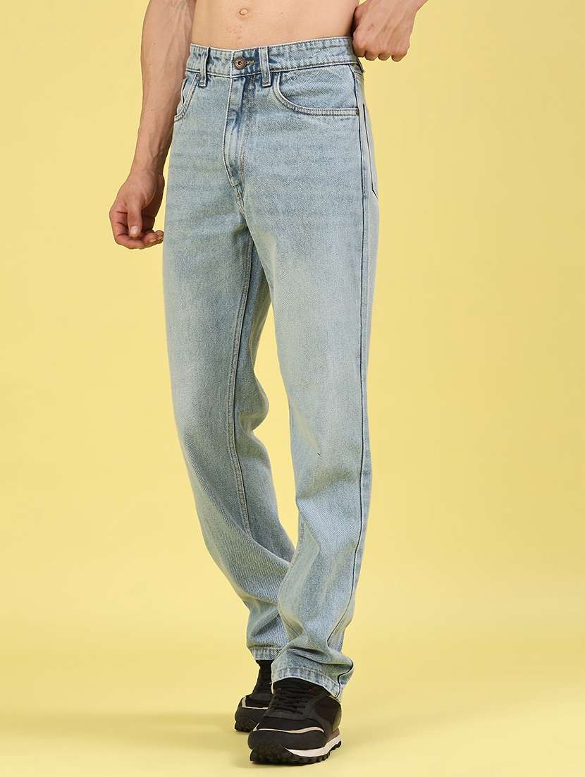 men washed mid rise full length straight jeans - 22278859 -  Standard Image - 2