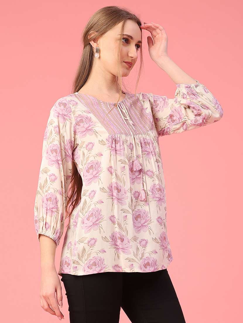 pink rayon regular top