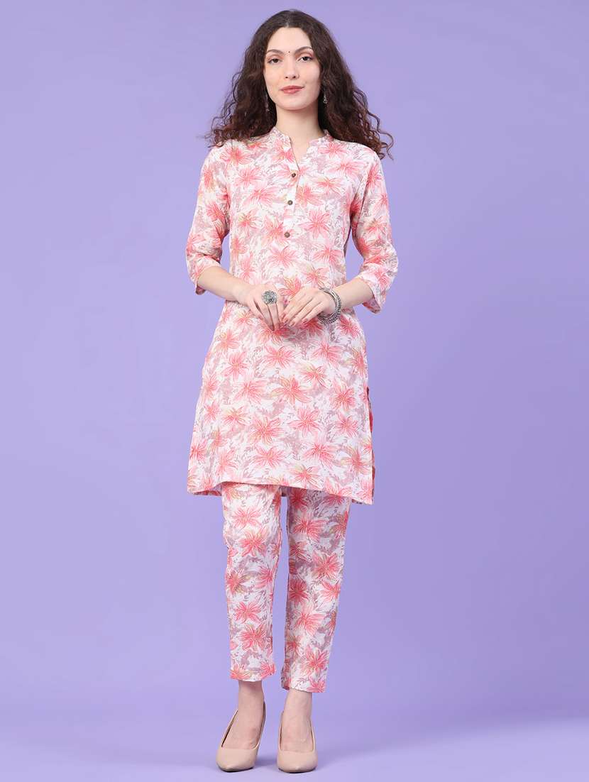 women printed three quarter sleeves ethnic co-ord set - 22278938 -  Standard Image - 2