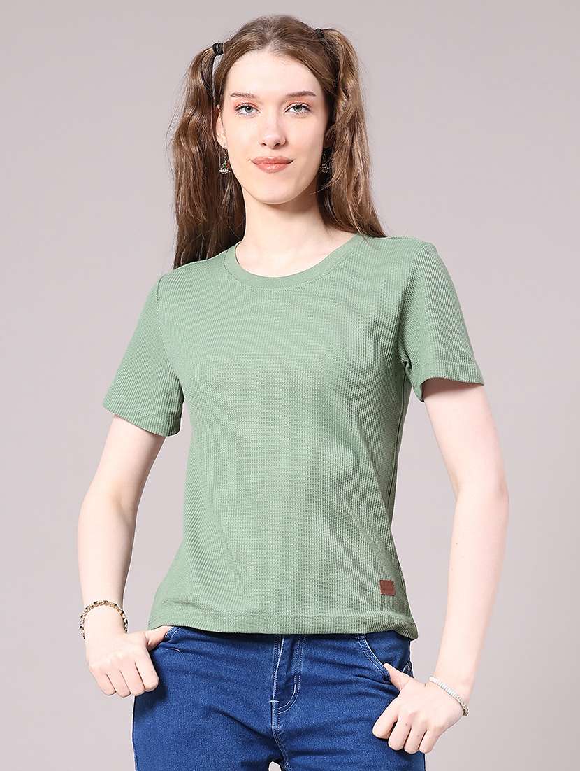 women solid short sleeve t-shirt - 22279002 -  Standard Image - 2