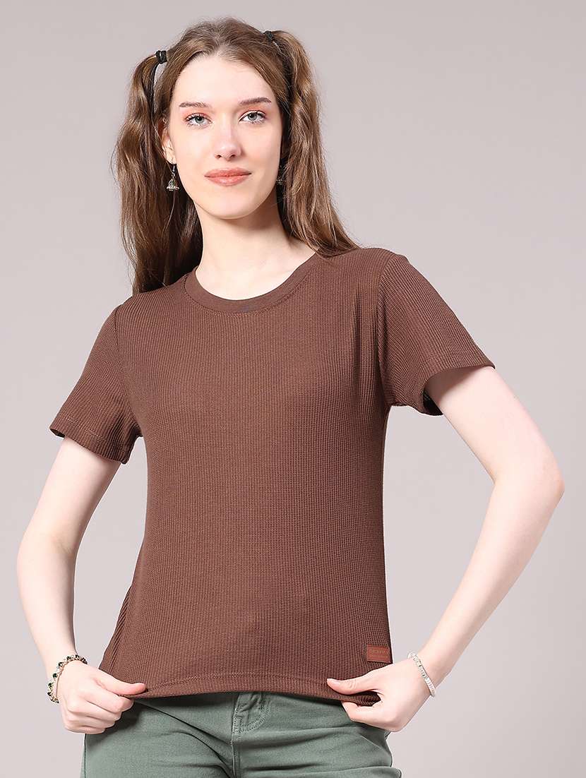 women solid short sleeve t-shirt - 22279003 -  Standard Image - 2