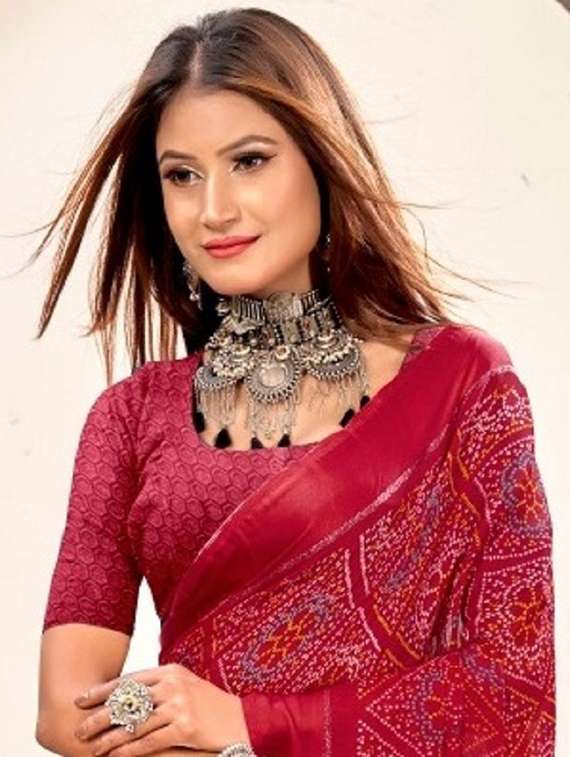 women printed casual wear saree with blouse - 22279025 -  Standard Image - 2