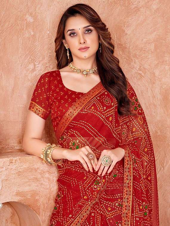 women printed casual wear saree with blouse - 22279040 -  Standard Image - 2