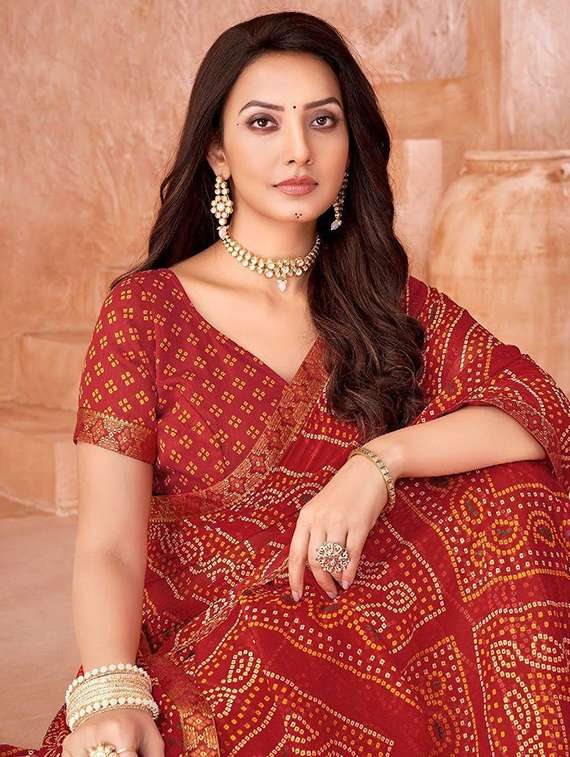 women printed casual wear saree with blouse - 22279043 -  Standard Image - 2