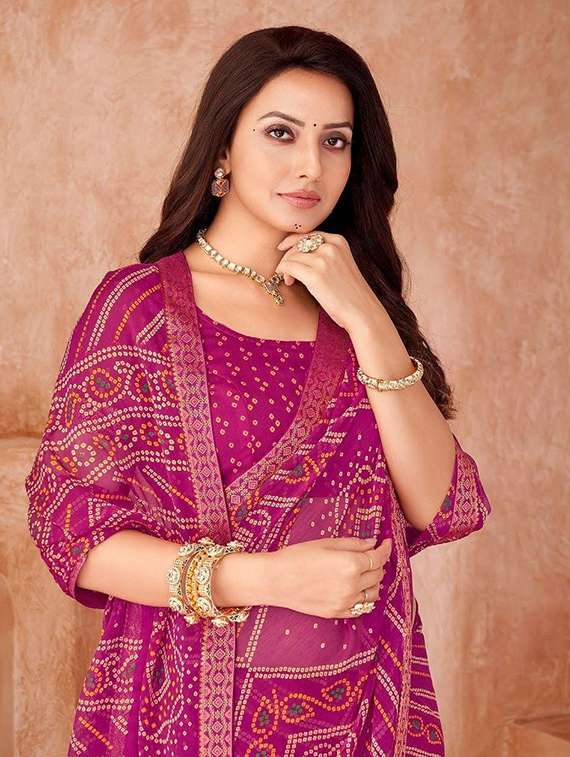 women printed casual wear saree with blouse - 22279045 -  Standard Image - 2