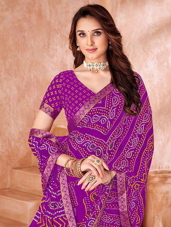 women printed casual wear saree with blouse - 22279047 -  Standard Image - 2