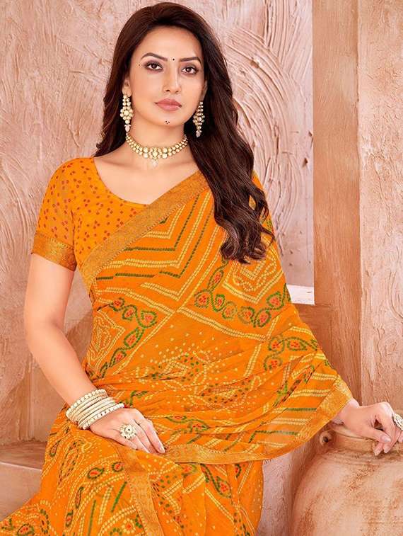 women printed casual wear saree with blouse - 22279048 -  Standard Image - 2