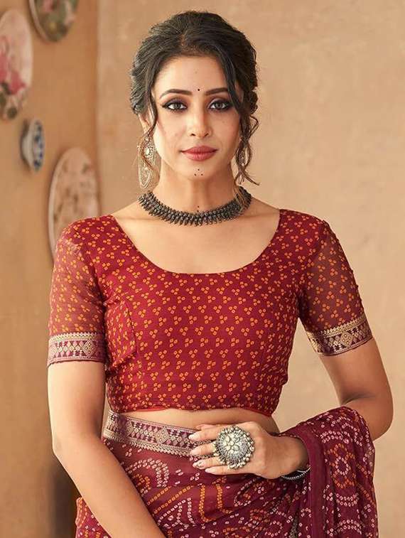 women printed casual wear saree with blouse - 22279053 -  Standard Image - 2