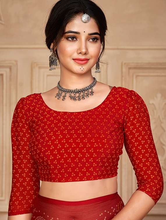 women printed casual wear saree with blouse - 22279060 -  Standard Image - 2