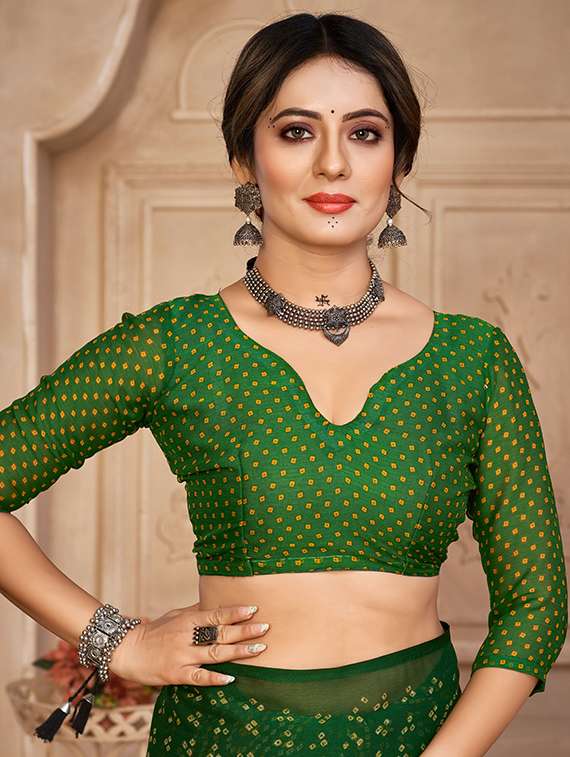 women printed casual wear saree with blouse - 22279062 -  Standard Image - 2