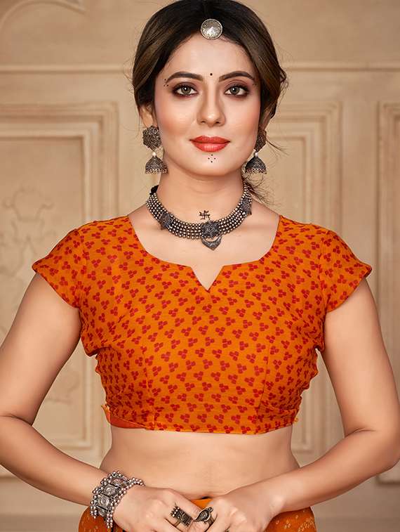 women printed casual wear saree with blouse - 22279063 -  Standard Image - 2