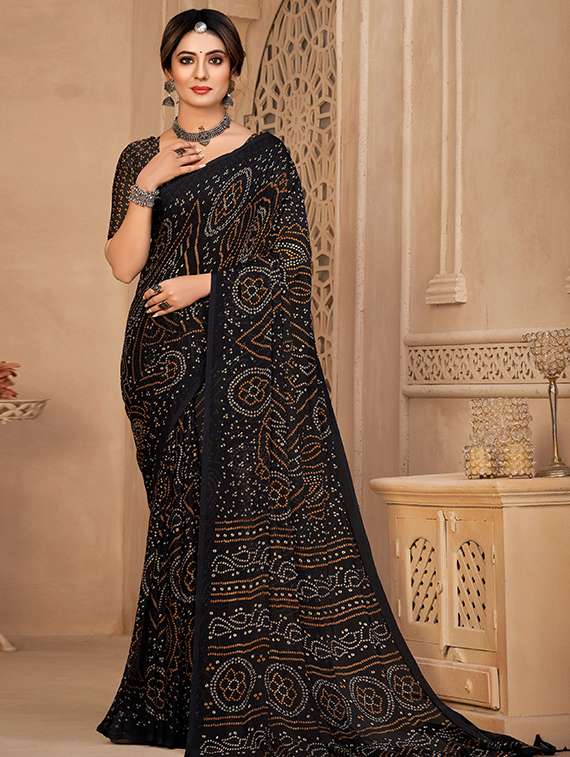 women printed casual wear saree with blouse