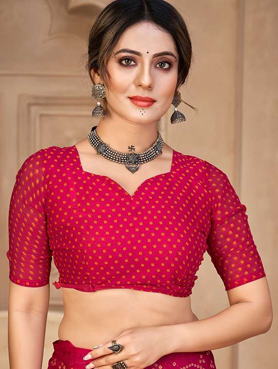 women printed casual wear saree with blouse - 22279068 -  Standard Image - 2