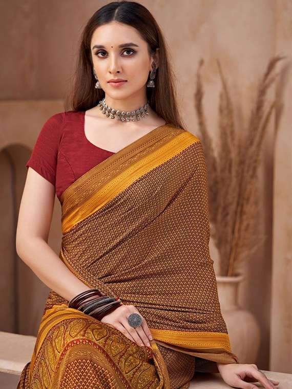 women printed casual wear saree with blouse - 22279070 -  Standard Image - 2