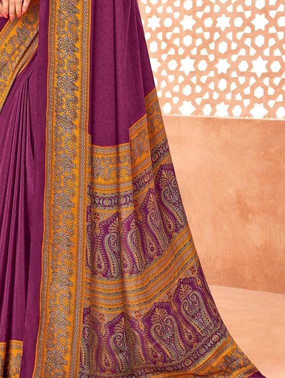 women solid with bordered saree with blouse - 22279092 -  Standard Image - 2