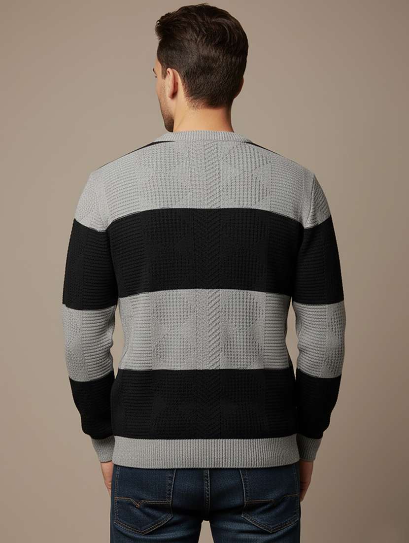 men color block long sleeve regular fit pullover  - 22279172 -  Standard Image - 2